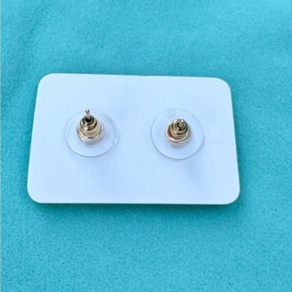 NWT Tory Burch “style” Logo Earring Gold Plated Stud - Picture 4 of 4